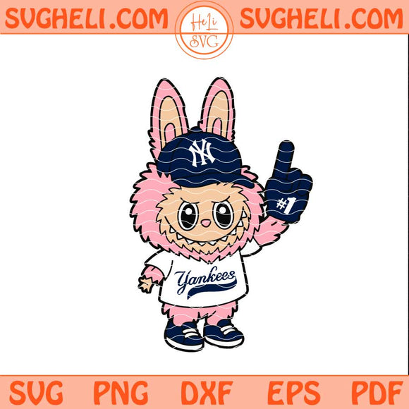 Pink Labubu New York Yankees Svg Labubu Yankees Baseball Svg Png Dxf Eps Files