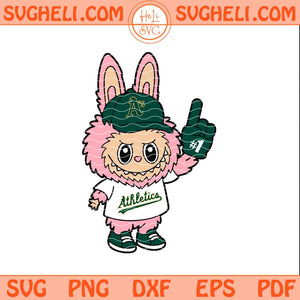 Pink Labubu Oakland Athletics Svg Labubu Baseball Svg Png Dxf Eps Files
