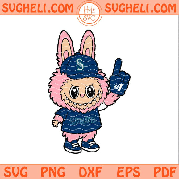 Pink Labubu Seattle Mariners Svg Labubu Baseball Svg Png Dxf Eps Files