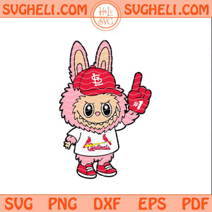 Pink Labubu St Louis Cardinals Svg Labubu Baseball Svg Png Dxf Eps Files