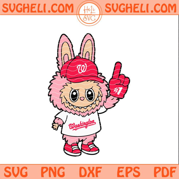 Pink Labubu Washington Nationals Svg Labubu Baseball Svg Png Dxf Eps Files
