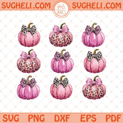 Pink Leopard Pumpkin Svg Fall Vibes Coquette Svg Pumpkin Svg Png Dxf Eps Files