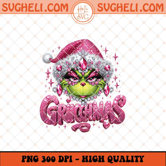 Pink Rhinestone Christmas Png Rhinestone Grichmas Png Sublimation Files