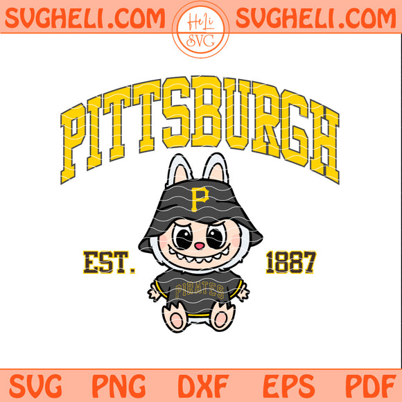 Pittsburgh Pirates Labubu Baseball Svg Labubu MLB Svg Png Dxf Eps Pdf Files