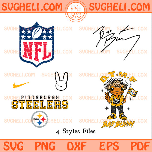 Pittsburgh Steelers NFL Bad Bunny Svg Pittsburgh Steelers Svg