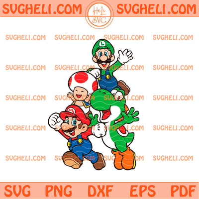 Player Super Mario Yoshi Luigui Toad Svg Super Mario Svg