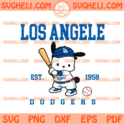 Pochacco Los Angeles Dodgers EST 1958 Svg Pochacco LA Svg