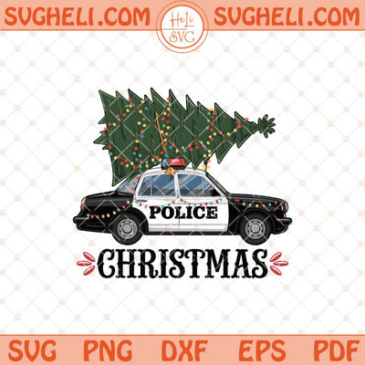 Police Car Christmas Svg Merry Christmas Police Car Svg Png Dxf Eps Files