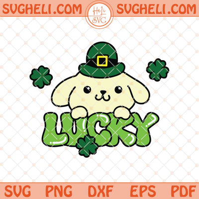 Pompompurin Lucky Shamrock St Patrick’s Day Svg Lucky Svg Png Dxf Eps Files