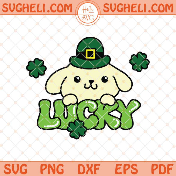 Pompompurin Lucky Shamrock St Patrick’s Day Svg Lucky Svg Png Dxf Eps Files