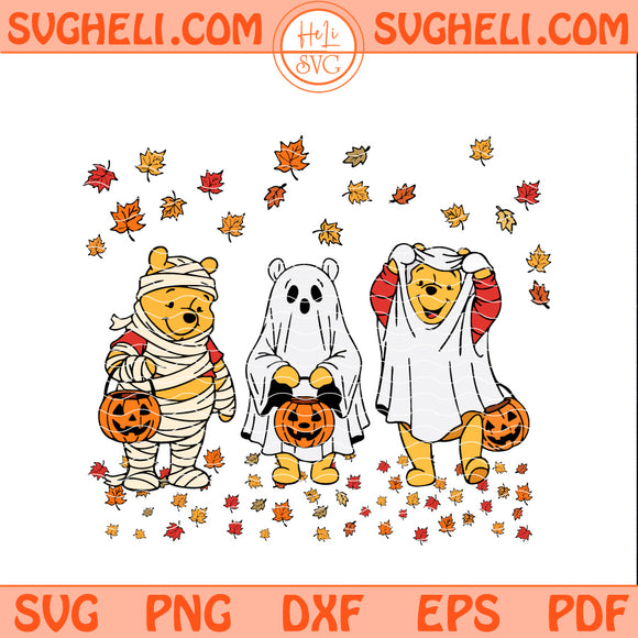 Pooh Ghost Fall Vibes Halloween Svg Winnie The Pooh Svg