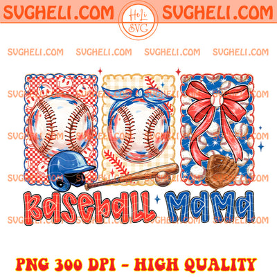 Preppy Baseball Mama Bow Glitter Png Baseball Game Day Png