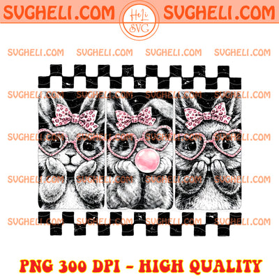 Preppy Easter Leopard Bunny Png Retro Cute Easter Bunny Png