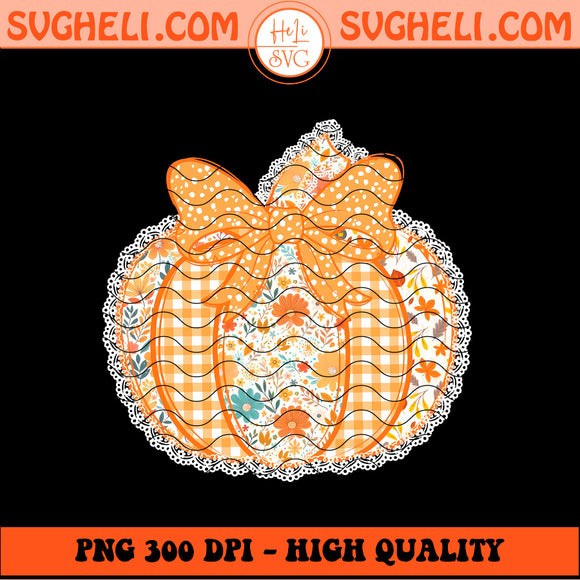 Preppy Fall Pumpkin Lace Png Coquette Fall Png Fall Png Sublimation Design