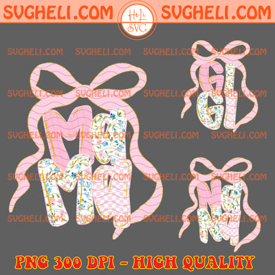 Preppy Floral Mama Nana Gigi Coquette Png Preppy Mama Png