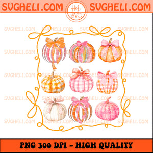 Preppy Grandmillennial Pumpkin Png Fall Pumpkin Png