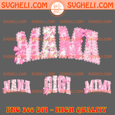 Preppy Mama Mini Mimi Gigi Floral Png Pink Floral Mama Png