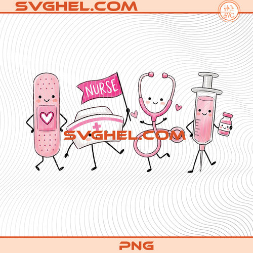 Preppy Pink Nurse Doodle Png Colorful Nurse Characters Png