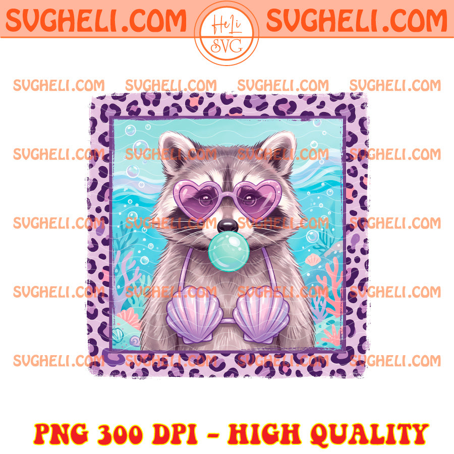 Preppy Raccoon Summer Blowing Bubble Png Raccoon Summer Png