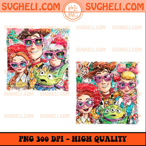 Preppy Toy Story Christmas Glitter Handwrite Png