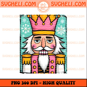 Preppy Watercolor Nutcracker Png Glitter Santa Claus Png