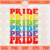 Pride Svg Wavy Stacked Rainbow LGBT Svg Gay Pride Svg Lesbian Svg Png Dxf Eps Files