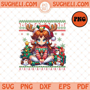 Princess Daisy Ugly Christmas Sweater Png Princess Daisy Png Sublimation Files