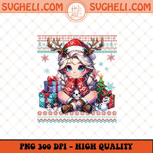 Princess Elsa Ugly Christmas Sweater Png Christmas Movie Png Sublimation Files