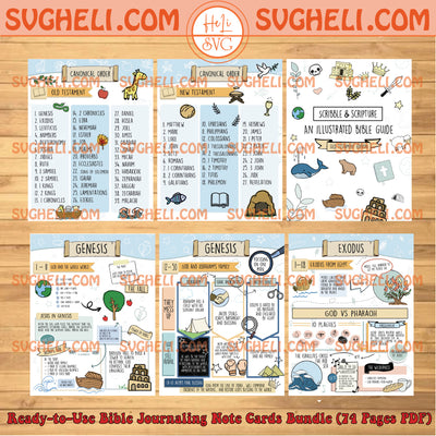 Printable Pre-Made Bible Journaling Note Cards (74-Page PDF Set)