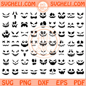 Pumpkin Face Svg Bundle Cute Pumpkin Halloween Faces Svg