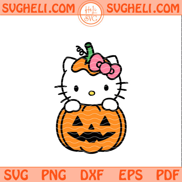 Pumpkin Hello Kitty Svg Hello Kitty Svg Halloween Svg