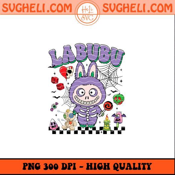 Purple Skull Labubu Png Labubu Halloween Png Labubu Png