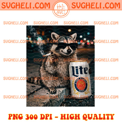 Raccoon Drinking Miller Lite Beer Png Raccoon Drinking Png