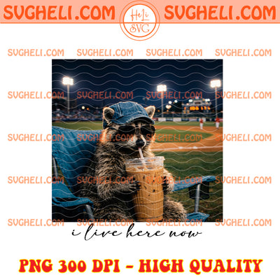 Raccoon I live Here Now Png Ballpark Field Png Game Day Png
