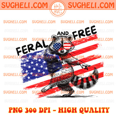 Racoon 4th Of July Png Red White and Feral Png