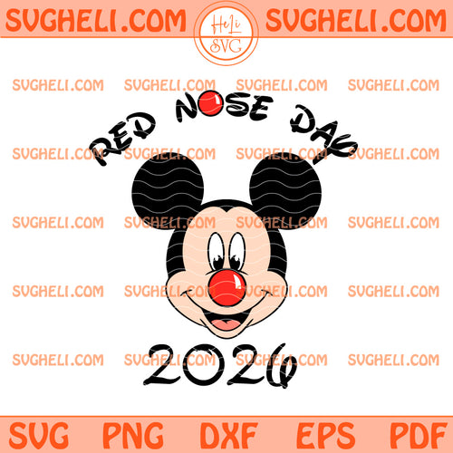 Red Nose Children 2026 Mickey School Svg Red Nose Day Svg