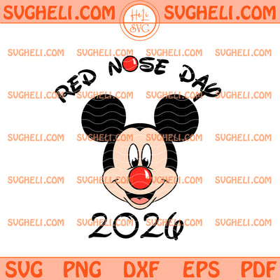 Red Nose Children 2026 Mickey School Svg Red Nose Day Svg