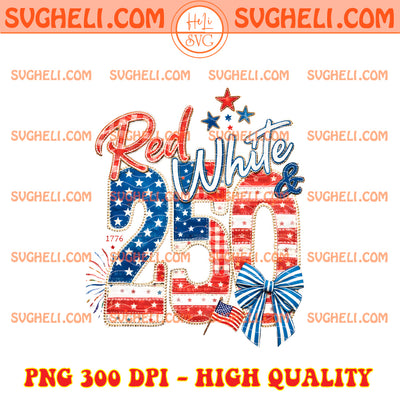 Red White & 250 Anniversary Png Patriotic Coquette Bow Png