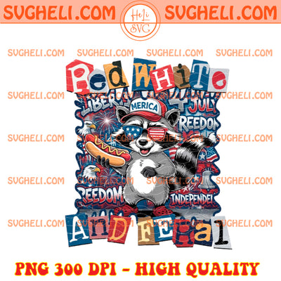 Red White and Feral 250th Anniversary America Png