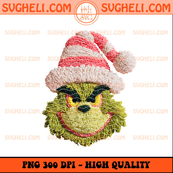 Resting Grinch Face Crochet Png Crochet Yarn Christmas Png