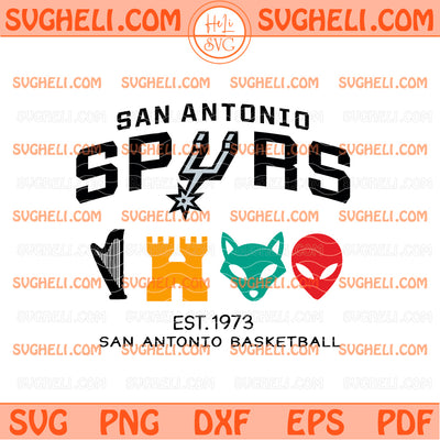 Retro Alien Spurs Basketball Svg San Antonio Spurs Svg