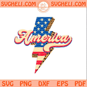 Retro America Svg Checkered Lightning Bolt Svg 4th Of July Svg Png Dxf Eps Files