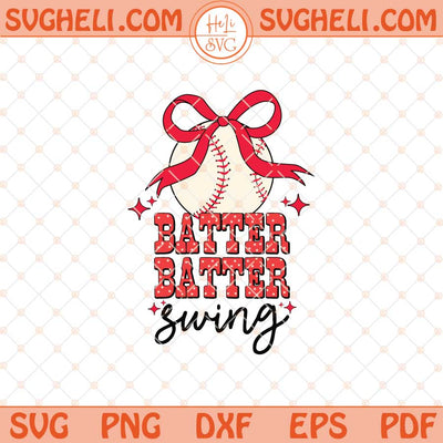 Retro Baseball Batter Batter Swing Svg Baseball Coquette Svg Png Dxf Eps Files