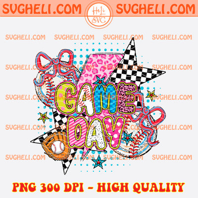 Retro Brushstroke Game Day Baseball Coquette Png