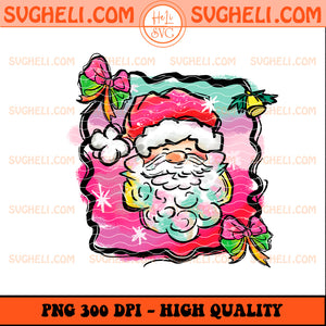 Retro Christmas Santa Brushstrokes Png Glitter Santa Png