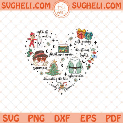 Retro Christmas Svg Funny Christmas Heart Svg Christmas Svg Dxf Eps Files