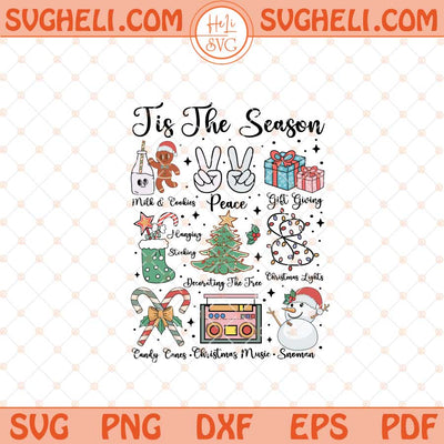 Retro Christmas Svg Tis The Season Christmas Svg Trendy Svg Png Dxf Eps Files