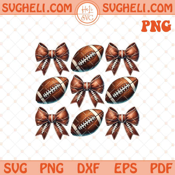 Retro Coquette Football Png Football Bow Png Football Mom Png Dxf Eps Files