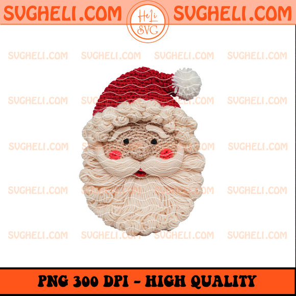 Retro Crochet Santa Png Faux yarn Santa Png