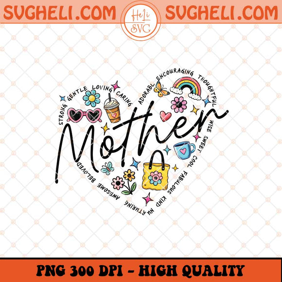 Retro Floral Mama Quote Png Mom Png She Is Mom Png Sublimation Files